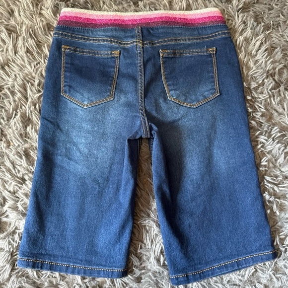 VIGOSS Girls L (12/14) Blue Denim Bermuda Shorts Glitter Stripe Casual - Picture 3 of 3